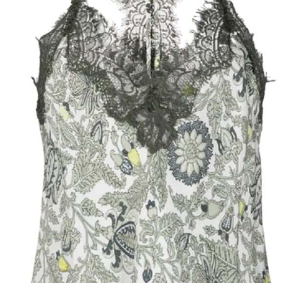 Gold Hawk Green Lace Racerback Silk Cami Top Medium NWT $216 - Picture 2 of 6